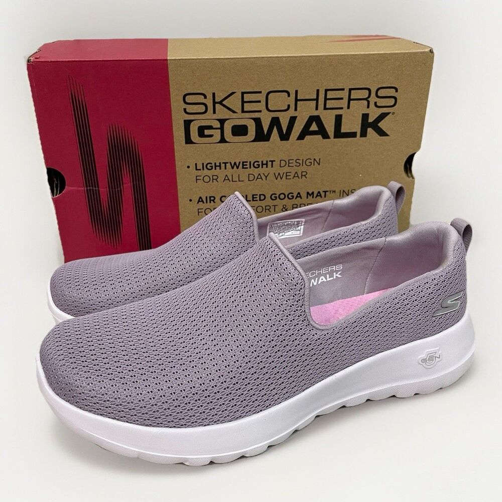 Skechers Womens 7.5 Go Walk Joy Aurora Slip On Sneakers Mauve Mesh Lightweight